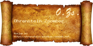 Ohrenstein Zsombor névjegykártya
